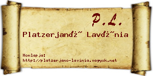 Platzerjanó Lavínia névjegykártya